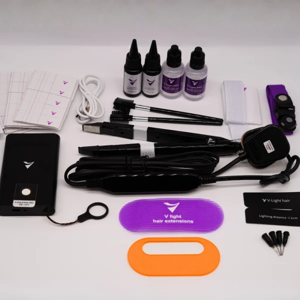 Kit pentru Extensii de Par cu V-Light Kit pentru Extensii de Par cu V-Light